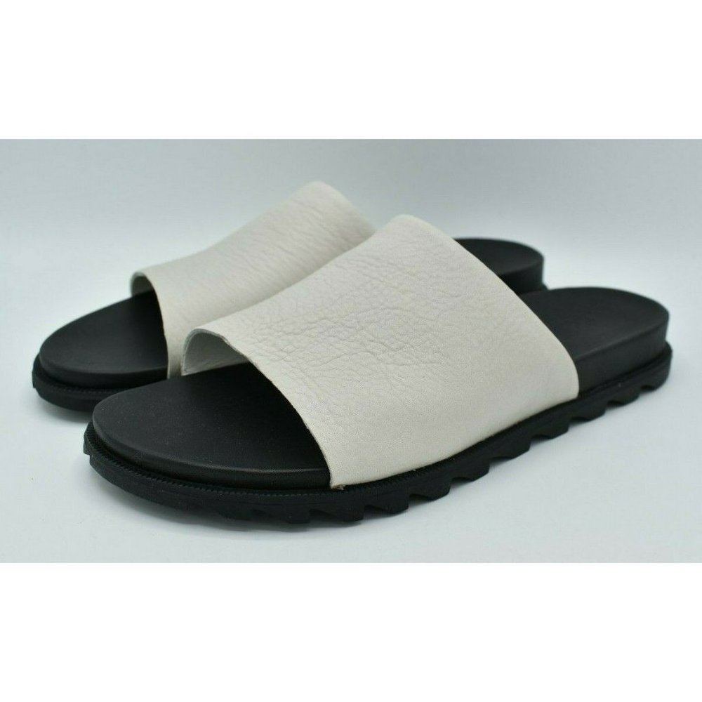 🖤Sorel Womens Size 9 Sea Salt White Black Roaming Decon Slide Shoe🤍🖤
